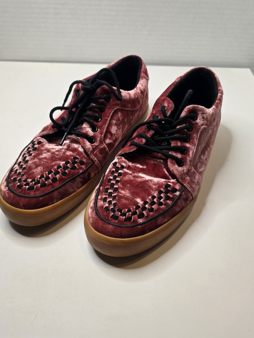 TUK rose pink velvet sneakers Mens Size 9
